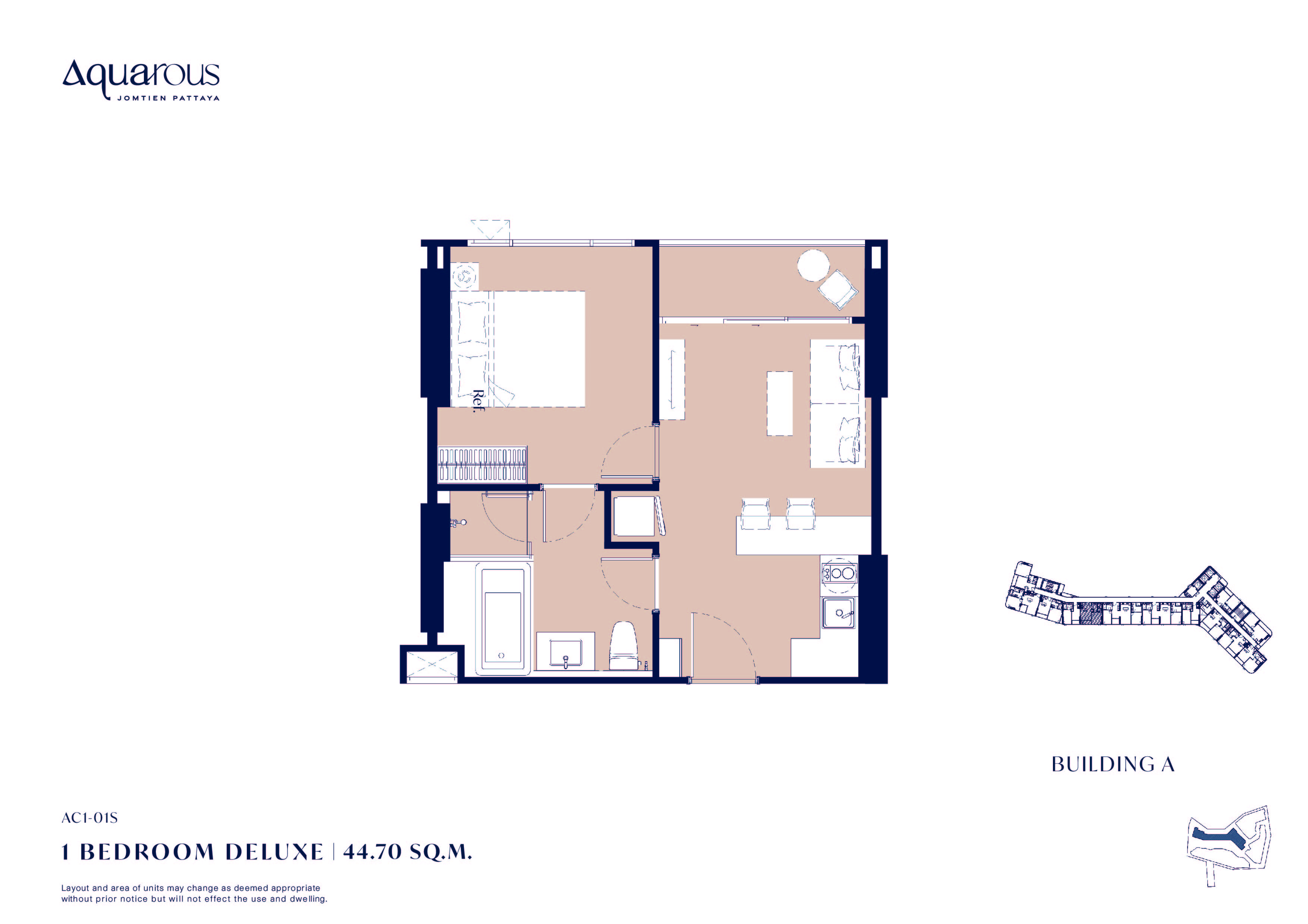 1 Bedroom Deluxe Floor Plan